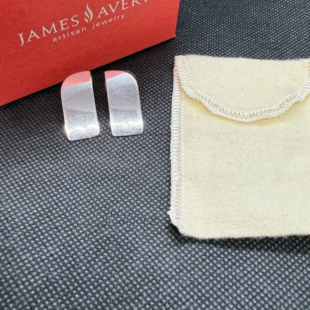 James Avery Silver Curved Earrings